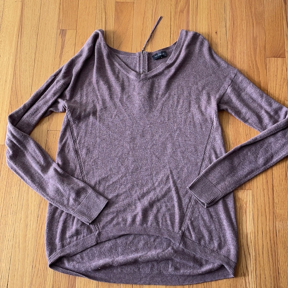 The Limited Purple Hi-Lo V-Neck Sweater